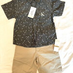 NWT - Calvin Klein two piece button down set - 3T